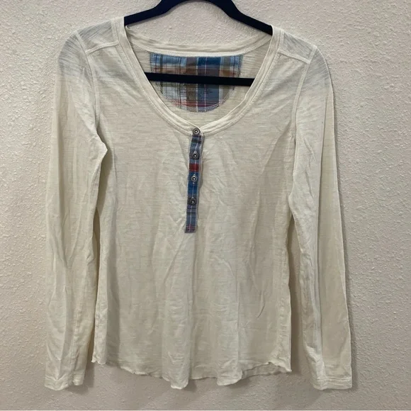 Patagonia White and Tan Long Sleeve Buttoned T-Shirt Organic Cotton Size S - Picture 3 of 14